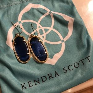 Navy Kendra Scott Danielle Cat Eye Earrings